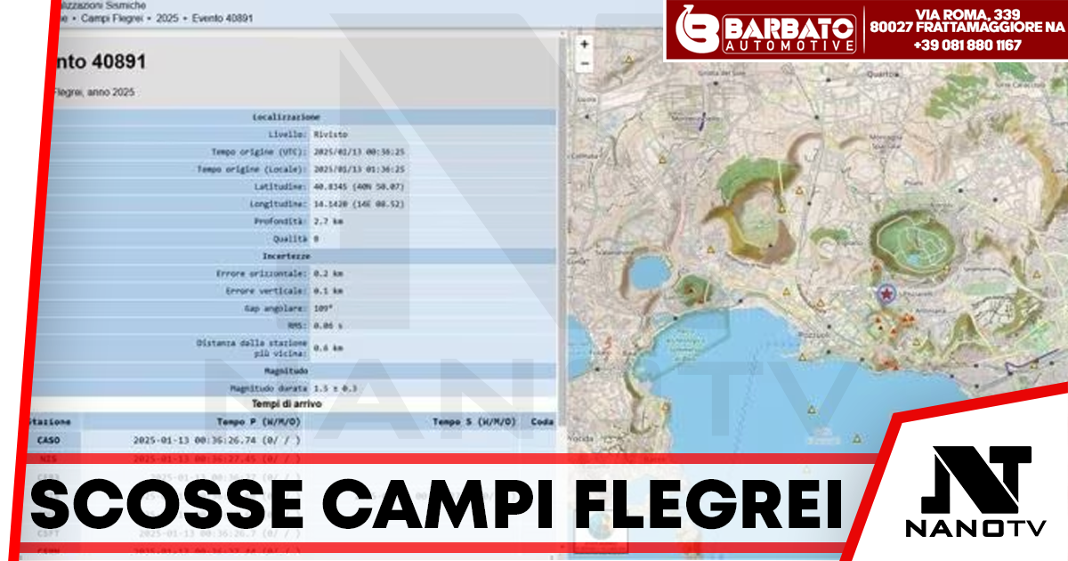 Tre scosse di terremoto scuotono i Campi Flegrei, avvertite dalla popolazione