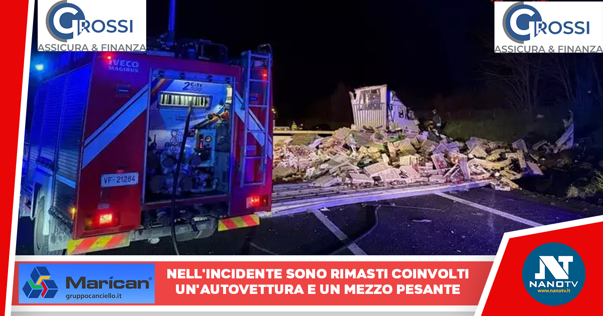 Camion perde carico, due feriti per un incidente sull’A1