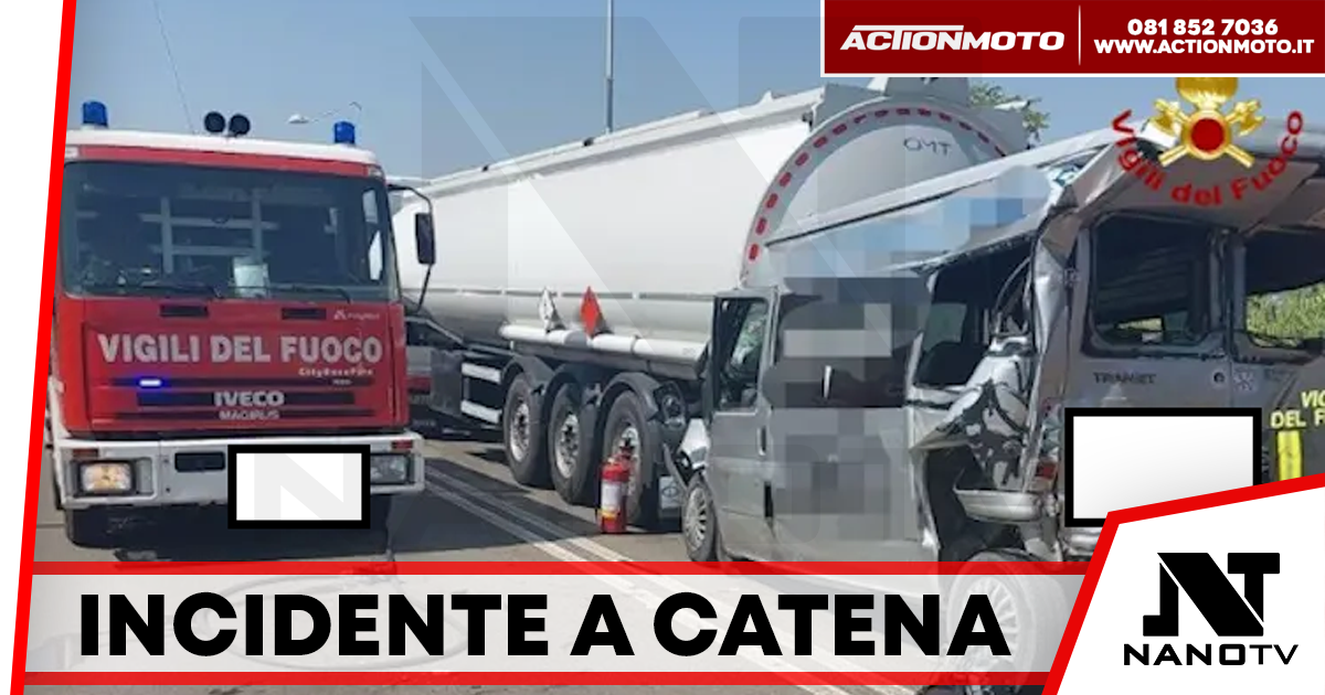 Incidente a catena sull’Asse Mediano: autocisterna tampona furgone, traffico paralizzato