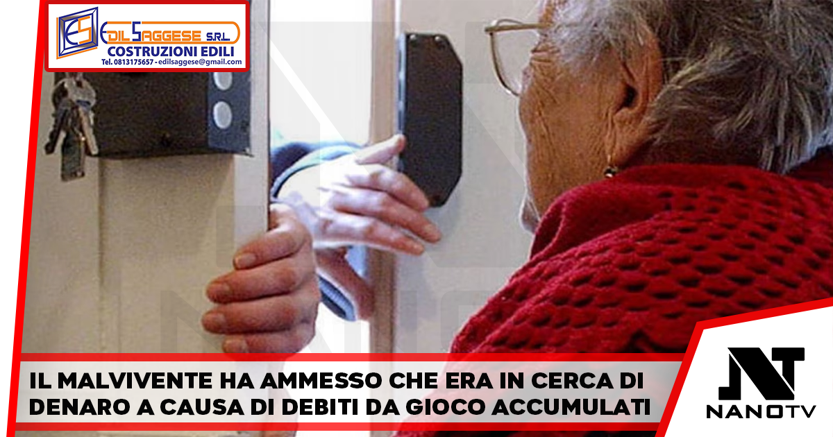 Napoli. Anziana 80enne aggredita e sequestrata. Carabinieri arrestano 50enne ludopatico