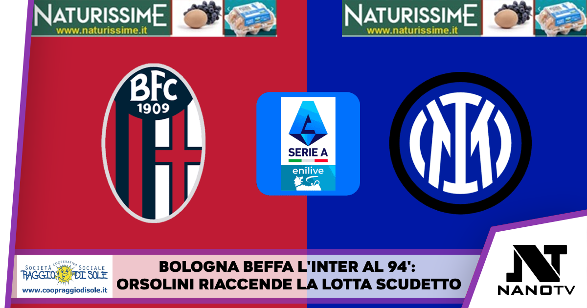 Bologna beffa l’Inter Al 94’: Orsolini segna e La corsa scudetto si riapre