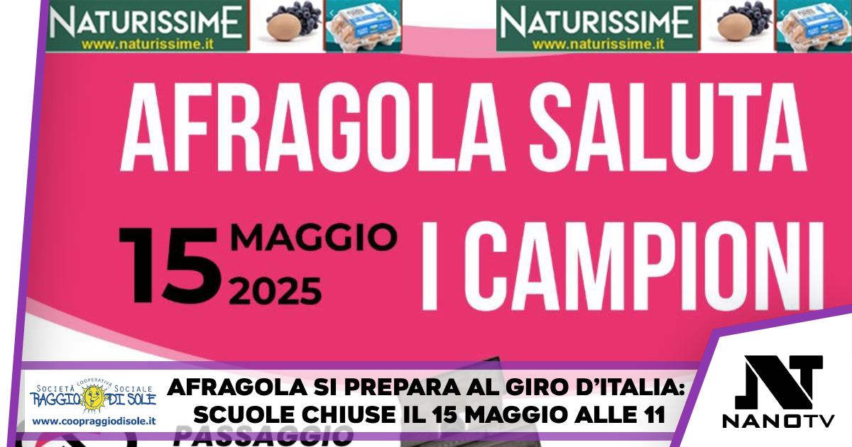 Afragola. Il Giro d’Italia passa per Afragola: scuole chiuse giovedì 15 maggio alle 11:00