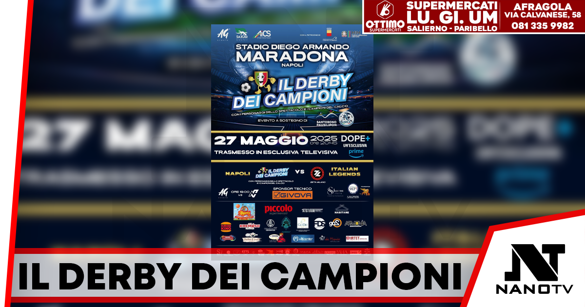 Il derby dei campioni: calcio, spettacolo e solidarietà al Maradona con artisti e calciatori