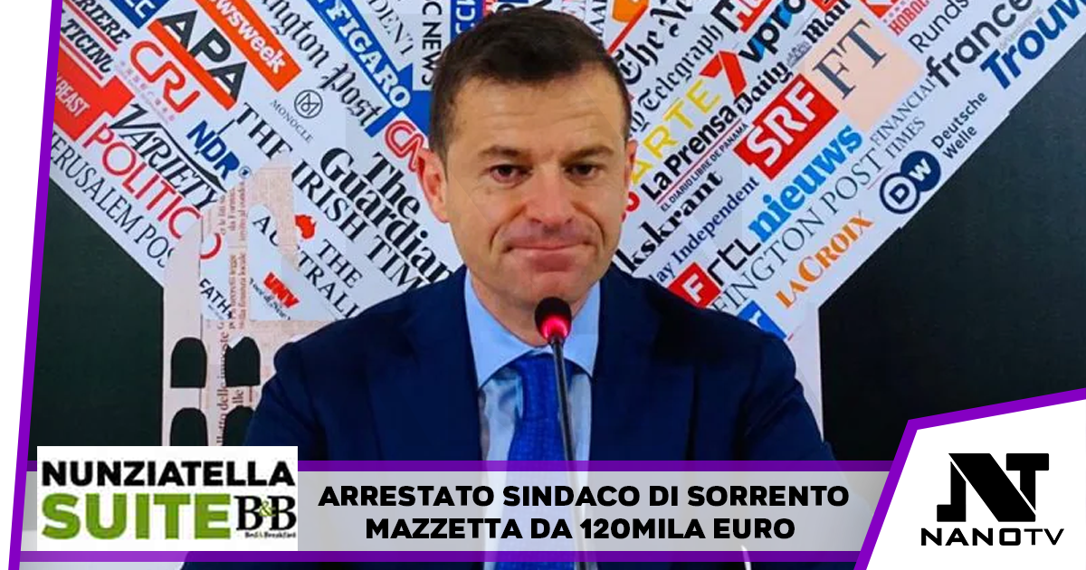 Arrestato il sindaco di Sorrento Massimo Coppola mentre intasca mazzetta di 6mila euro per la refezione scolastica