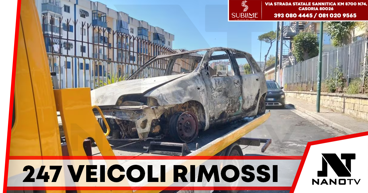 Napoli, 247 veicoli abbandonati rimossi in un mese: saranno rottamati