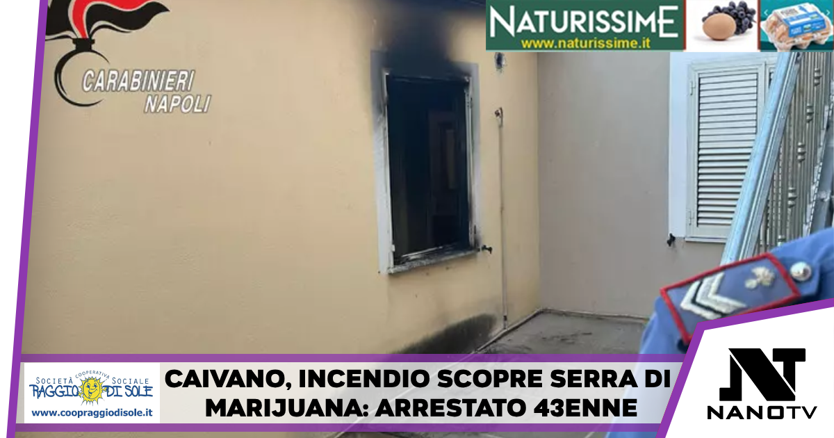 Caivano, incendio svela serra di marijuana in casa: arrestato 43enne incensurato