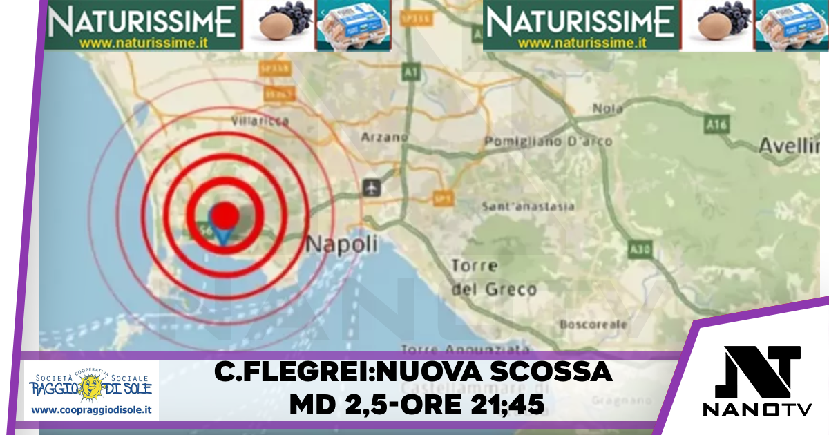 CAMPI FLEGREI:Nuova scossa avvertita a Pozzuoli e Napoli