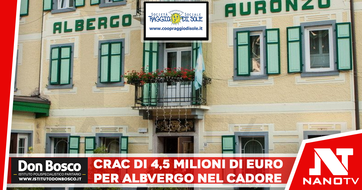 Crac di 4,5 milioni di euro per albergo nel Cadore, 4 denunce Hotel per 16 anni sede di ritiro squadra calcio di serie A