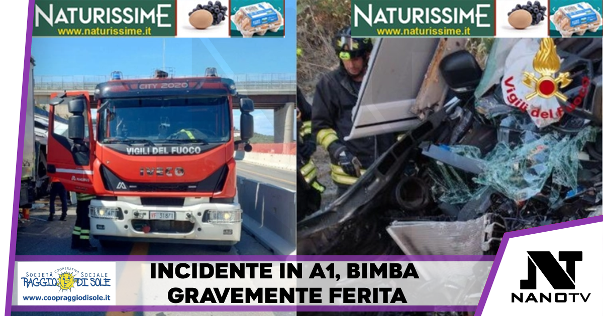 Incidente in A1: scontro tra due camion e un camper