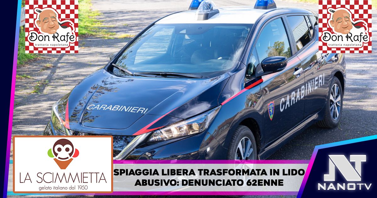 Castellammare di Stabia, spiaggia libera trasformata in lido abusivo: denunciato 62enne