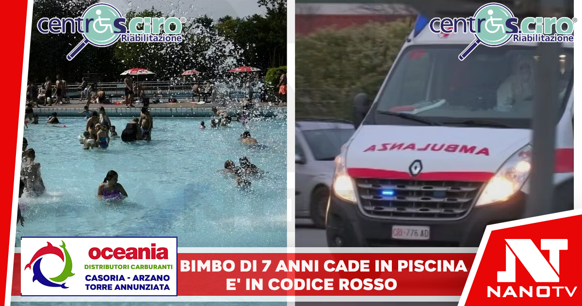Bimbo di 7 anni cade in piscina, è in codice rosso E’ successo a Giffoni Valle Piana