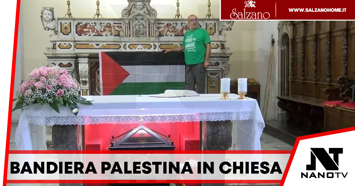 Bandiera palestinese in chiesa, il parroco: “Rappresenta un popolo, non il terrorismo”