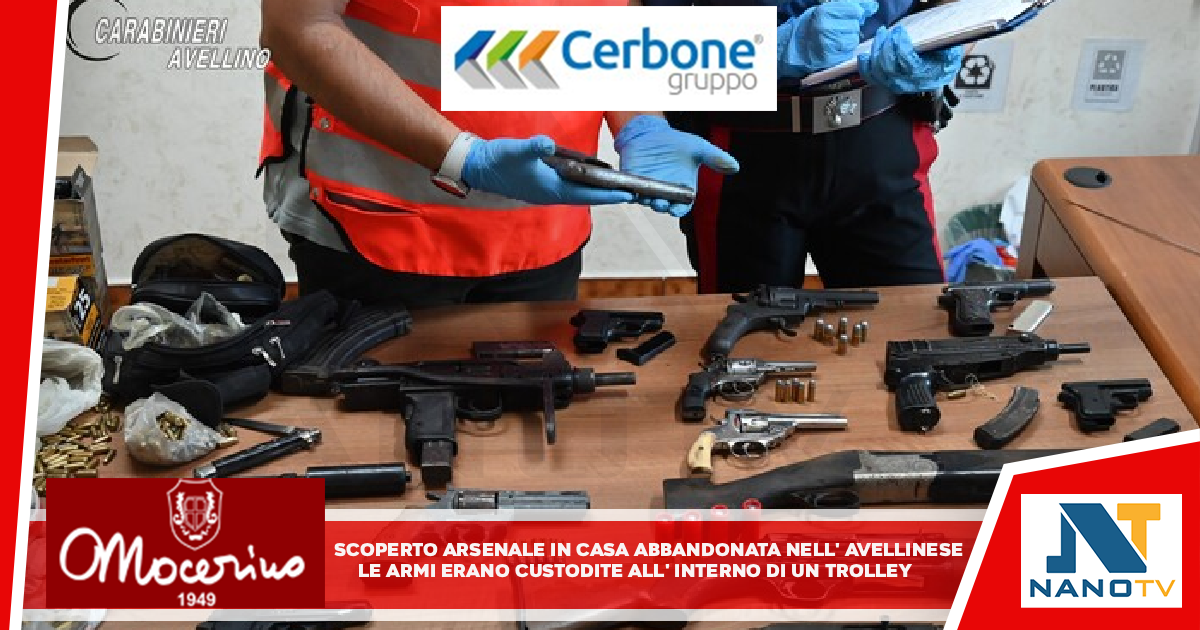Scoperto arsenale in casa abbandonata dell’Avellinese Le armi erano custodite all’interno di due trolley