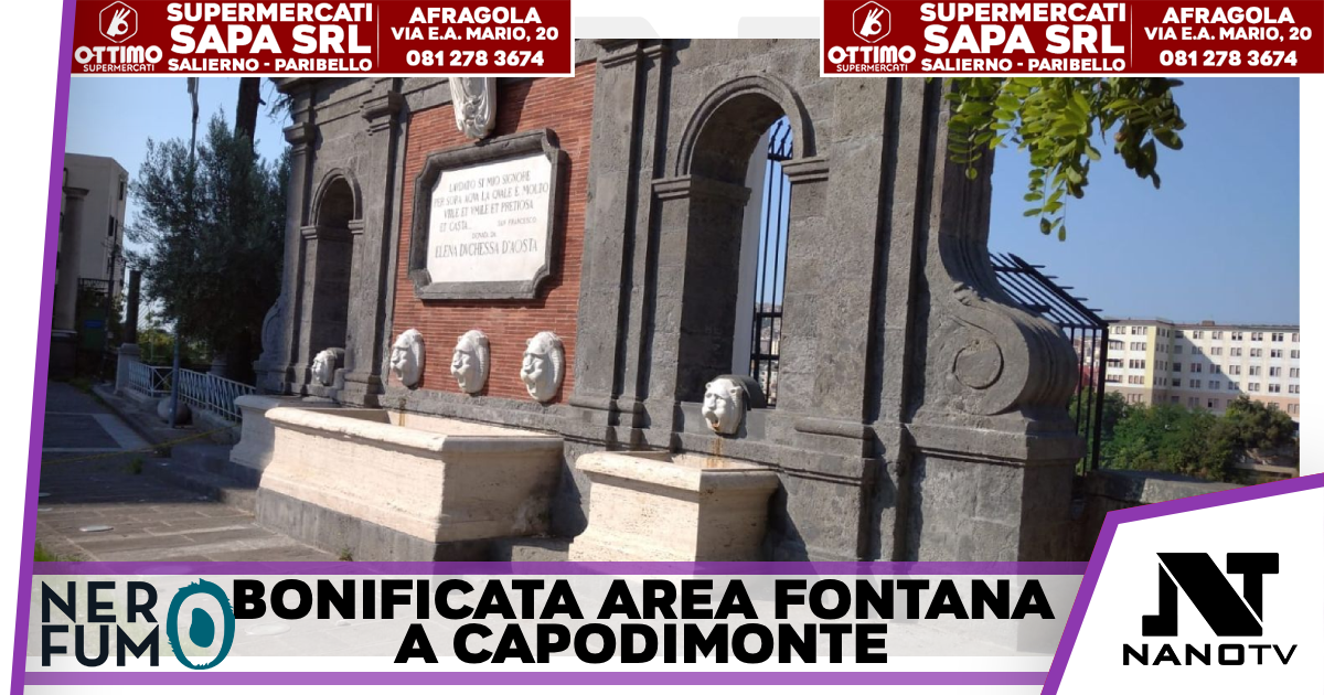 Napoli,bonificata e risistemata l’area nei pressi della fontana della Duchessa a Capodimonte