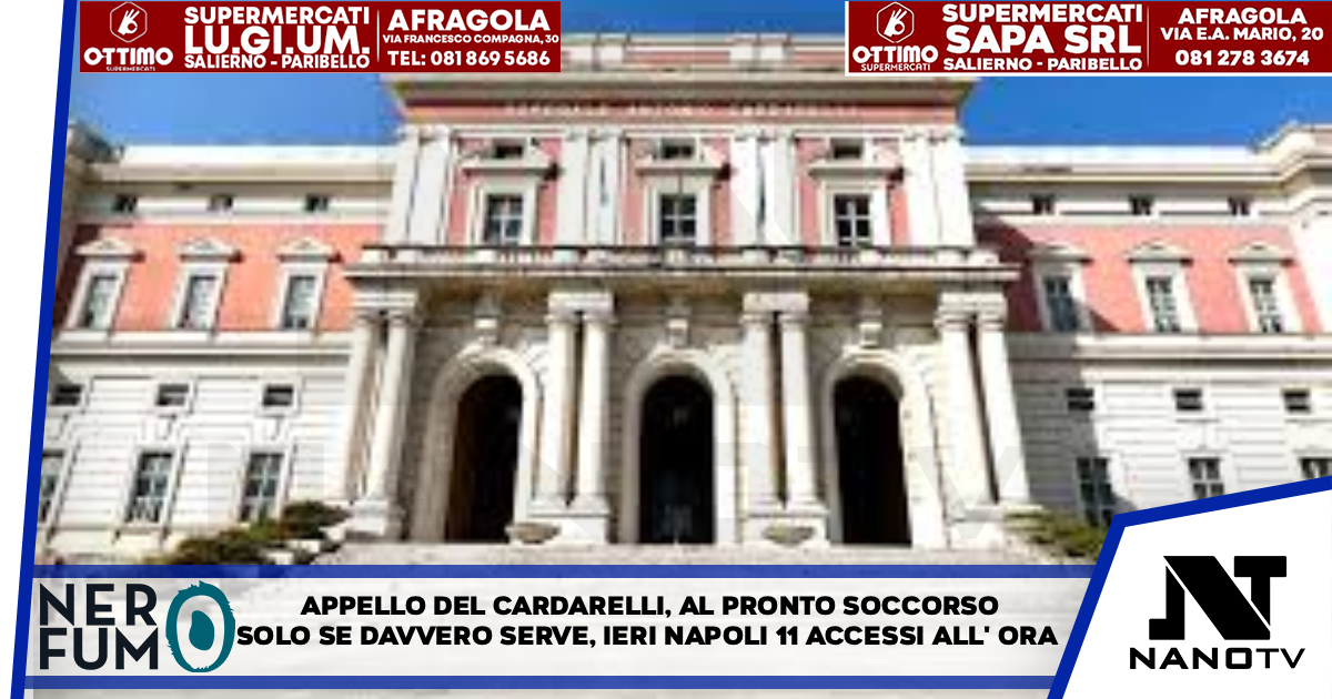 Appello dal Cardarelli, al pronto soccorso solo se davvero serve Ieri a Napoli 11 accessi all’ora, oltre 100 codici non urgenti