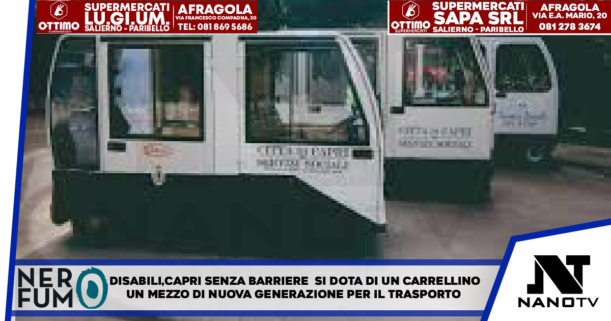 Disabili, Capri Senza Barriere si dota di un carrellino Un mezzo di nuova generazione per il trasporto