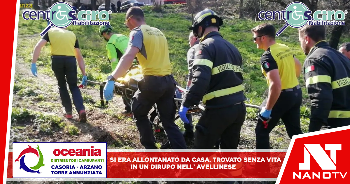 Si era allontanato da casa, 97enne trovato senza vita in dirupo nell’ avellinese