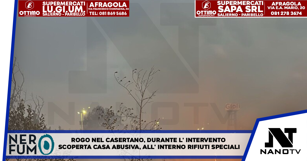 Rogo nel Casertano, durante intervento scoperta casa abusiva All’interno dell’area rifiuti speciali pericolosi