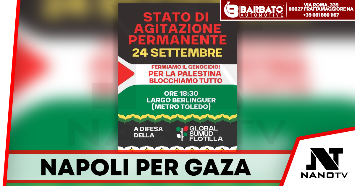 Napoli, nuova mobilitazione per la Palestina: oggi alle 18:30 corteo a Largo Berlinguer