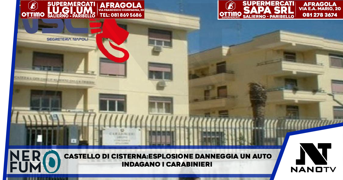 CASTELLO DI CISTERNA: esplosione danneggia auto, indagano carabinieri