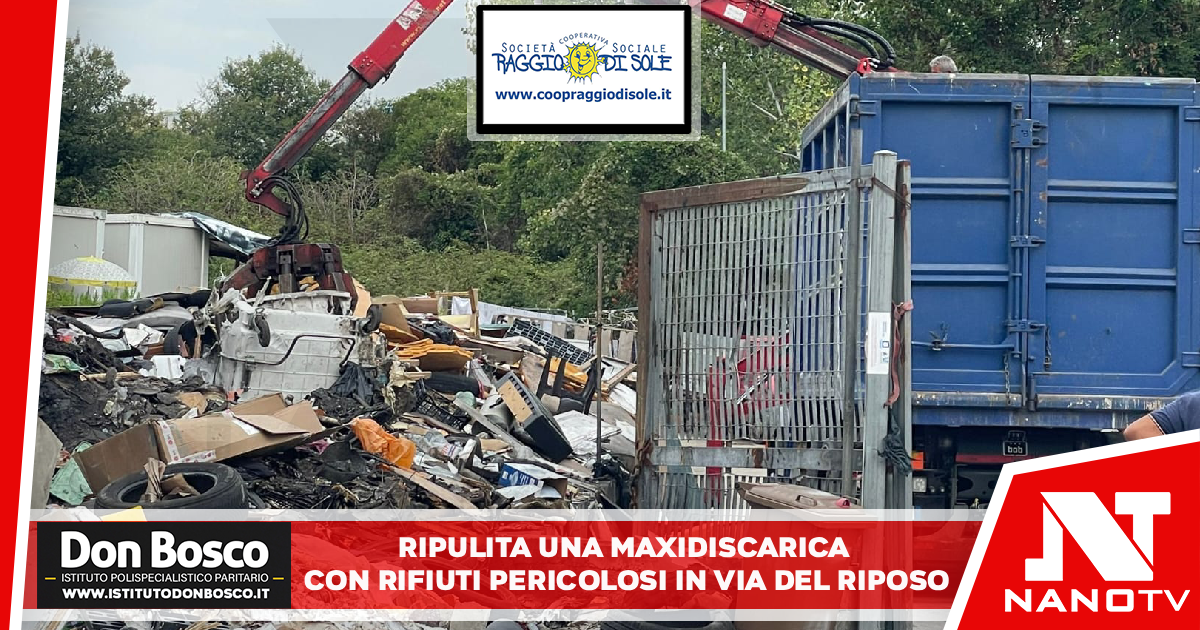 Ripulita una maxidiscarica con rifiuti pericolosi in via del Riposo