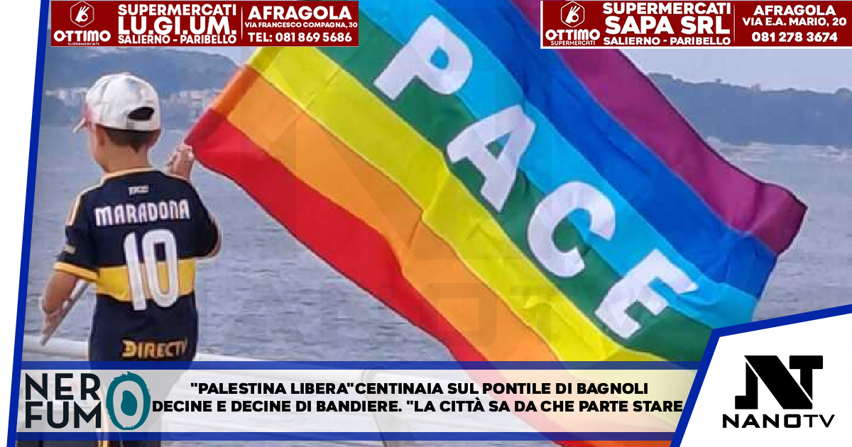 Palestina libera’, centinaia sul pontile di Bagnoli a Napoli Decine e decine di bandiere: “La città sa da che parte stare”