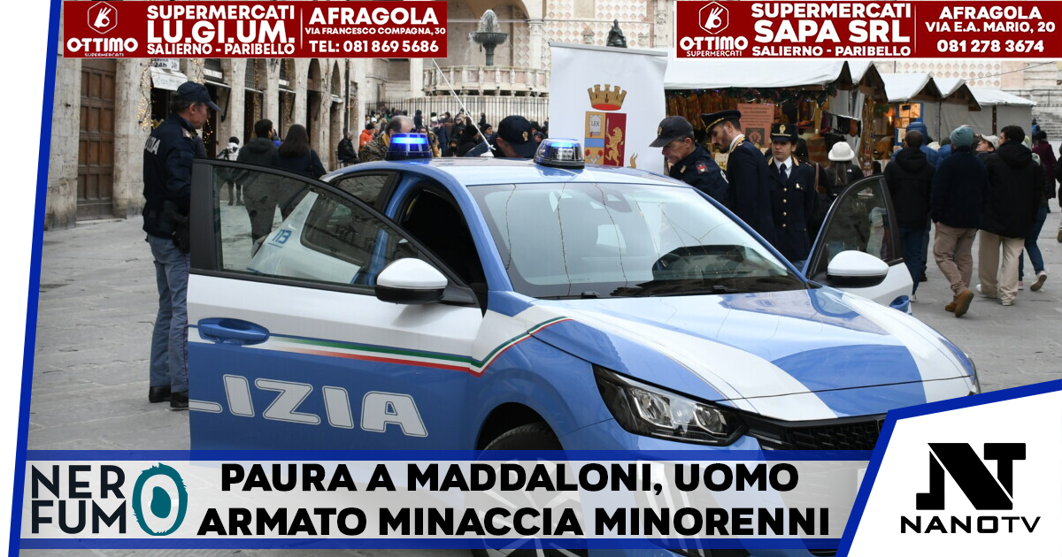 Caserta, 40enne armato minaccia minorenni: arrestato a Maddaloni