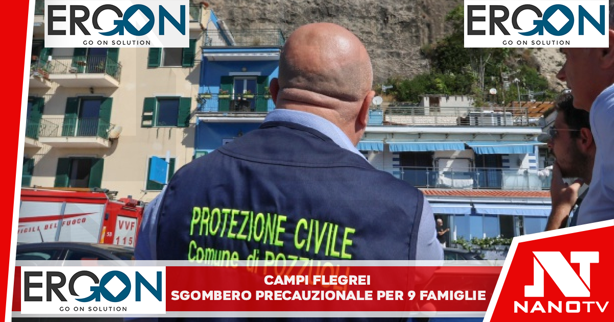 Campi Flegrei, sgombero precauzionale per nove famiglie Dopo il cedimento di un costone