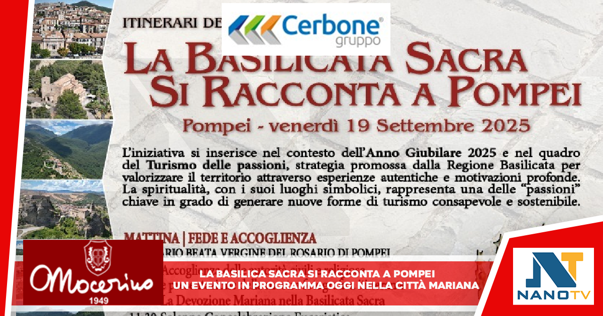 La Basilicata sacra si racconta a Pompei Un evento in programma domani nella città mariana