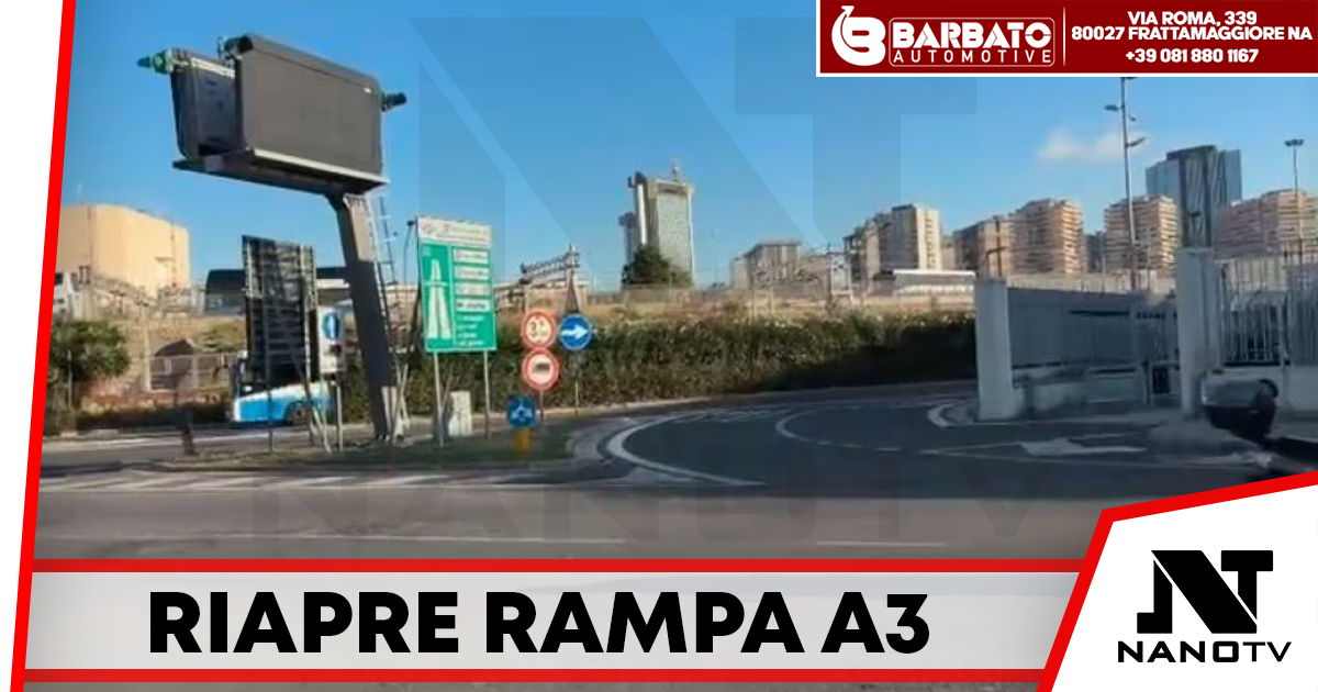 Riapre dopo due mesi la rampa A3 di via Ferraris: stop ai disagi per gli automobilisti