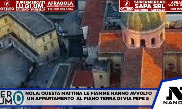 Nola: Questa mattina le fiamme hanno avvolto un appartamento al piano terra di via Pepe 5