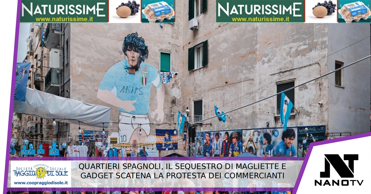 Quartieri Spagnoli, il sequestro di magliette e gadget scatena la protesta dei commercianti