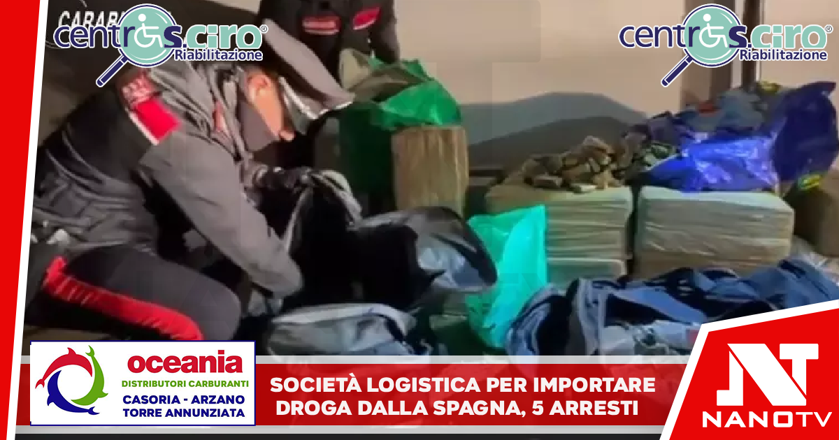 Società logistica per importare droga dalla Spagna, 5 arresti Banda narcotrafficanti sgominata dai carabinieri nel Napoletano