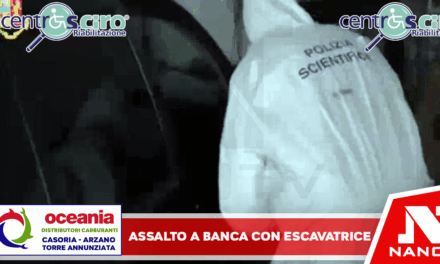 Assalto a banca con escavatrice ad Afragola