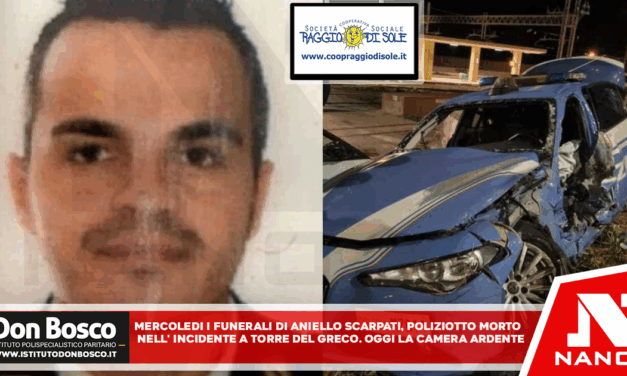 Mercoledì i funerali di Aniello Scarpati, poliziotto morto nell’incidente a Torre del Greco