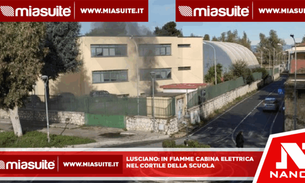 Lusciano: In fiamme cabina elettrica nel cortile della scuola