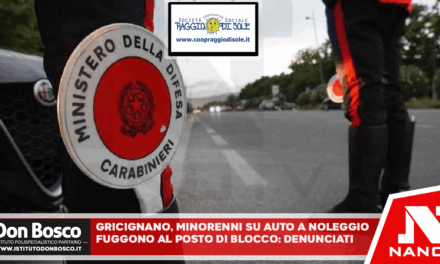 Gricignano, minorenni su auto a noleggio fuggono al posto di blocco: denunciati
