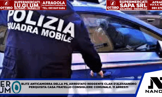 Blitz anticamorra della Ps, arrestato reggente clan D’Alessandro Perquisita casa fratello consigliere comunale, 11 arresti