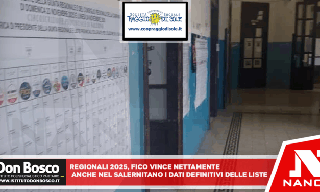 Regionali 2025, Fico vince nettamente anche nel salernitano: i dati definitivi delle liste.
