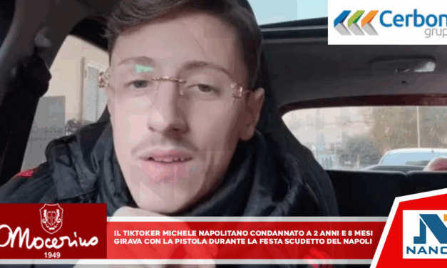 Il tiktoker Michele Napolitano condannato a 2 anni e 8 mesi: girava con una pistola durante festa scudetto del Napoli