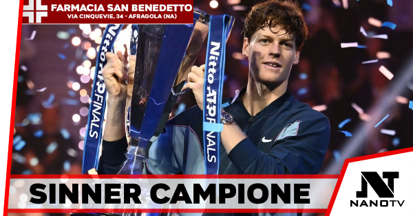 ATP FINALS TORINO: SINNER FESTEGGIA.