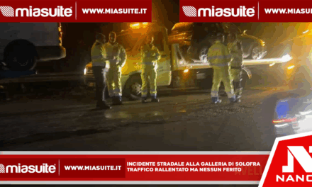 Incidente stradale alla galleria di Solofra: traffico rallentato ma nessun ferito