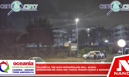 Villaricca, tre auto intrappolate nell’acqua: operazione dei vigili del fuoco Pesanti disagi anche a Marano, dove sono intervenuti i vigili