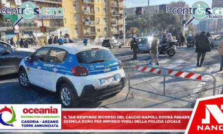 Il Tar respinge ricorso del Calcio Napoli: dovrà pagare 255mila euro al Comune per impiego vigili