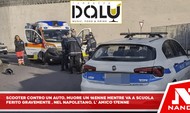 Scooter contro un’auto, muore un 16enne mentre va a scuola Ferito gravemente nel Napoletano l’amico 17enne