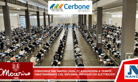 Concorso Abc Napoli 2026, 57 assunzioni a tempo indeterminato col diploma: impiegati, idraulici e elettricisti