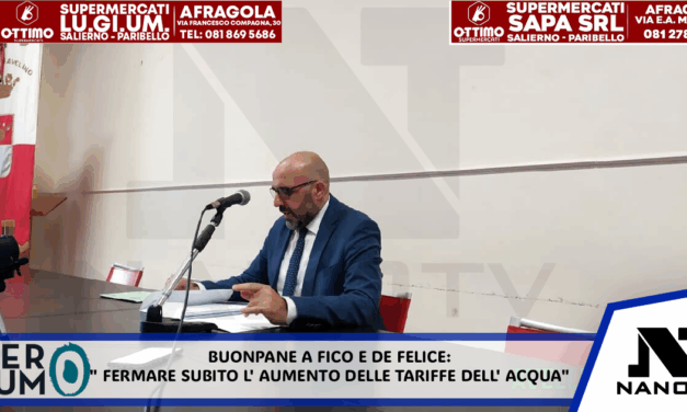 Buonopane a Fico e De Felice: “Fermare subito l’aumento delle tariffe dell’acqua”
