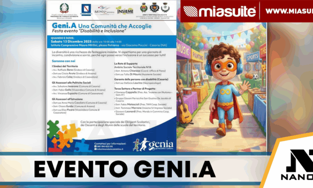 Casoria, il progetto GENI.A promuove una giornata dedicata all’inclusione: evento per la disabilità il 13 dicembre