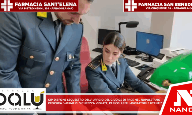 Gip dispone sequestro dell’ufficio del giudice di pace nel Napoletano Procura: “Norme di sicurezza violate, pericoli per lavoratori e utenti”