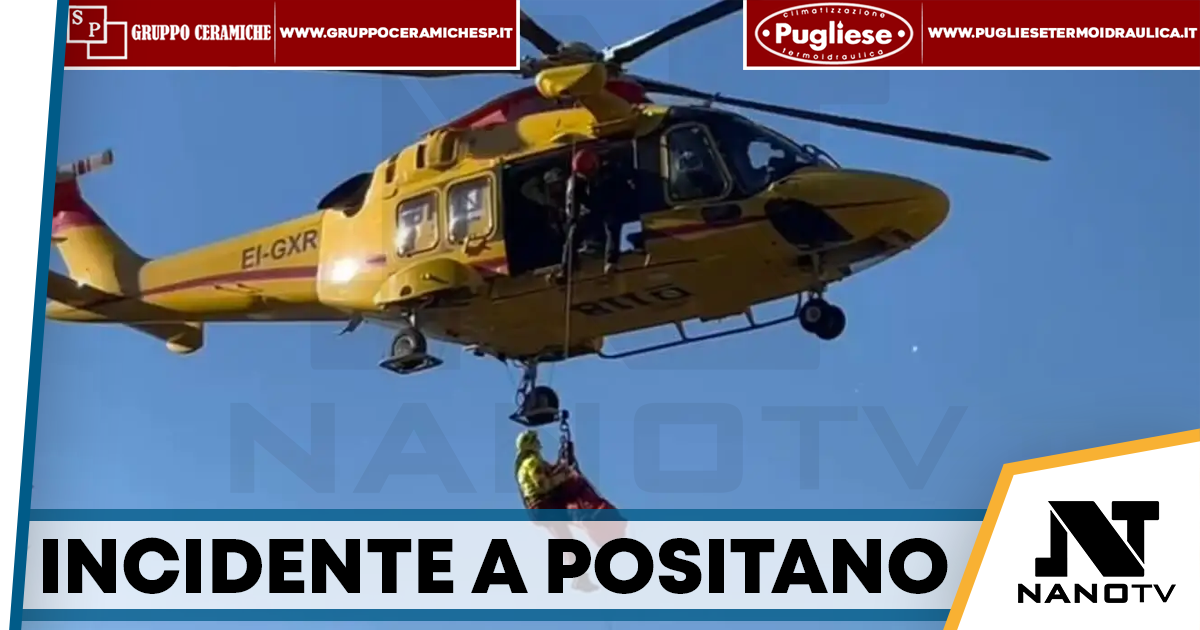 Positano, operaio precipita in un burrone: salvato con un complesso intervento di elisoccorso